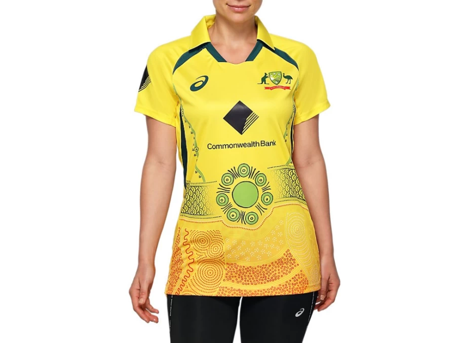 ASICS Women's Cricket Australia Replica Indi Shirt in Safety Yellow