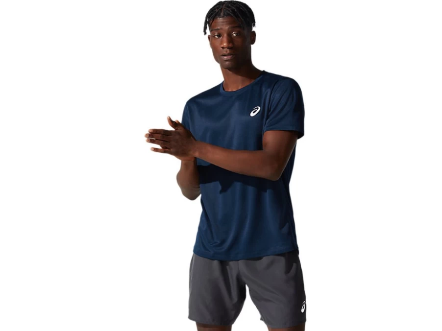 ASICS Men's French Blue Silver Short Sleeve T-Shirt