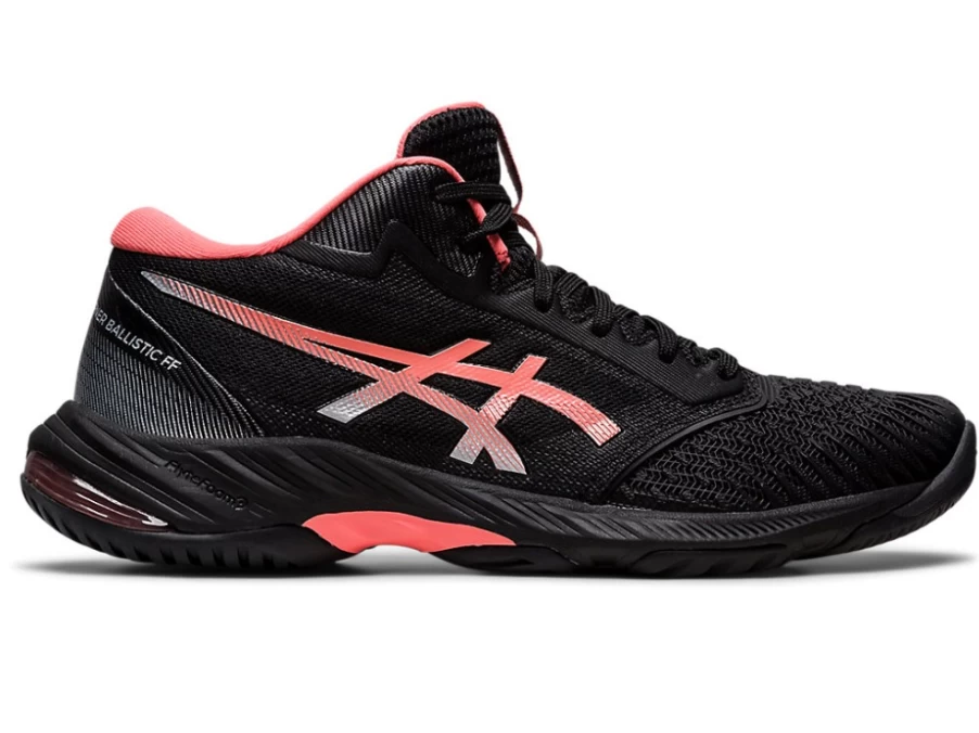 ASICS Women's Netburner Ballistic FF MT 3 Volleyball Shoes - Black/Papaya