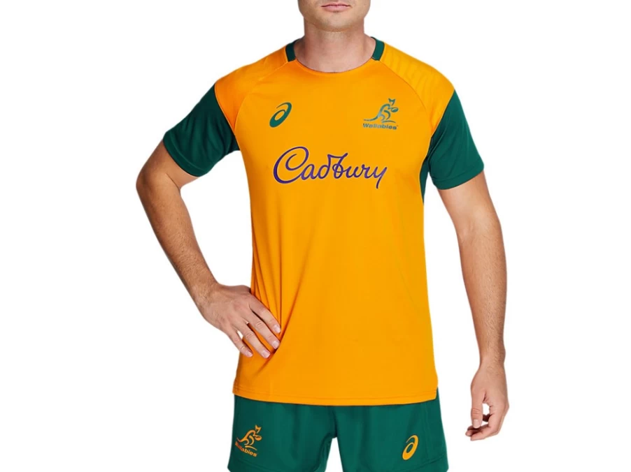 ASICS Men's Wallabies Gold Match Day Tee - Rugby Fan Jersey