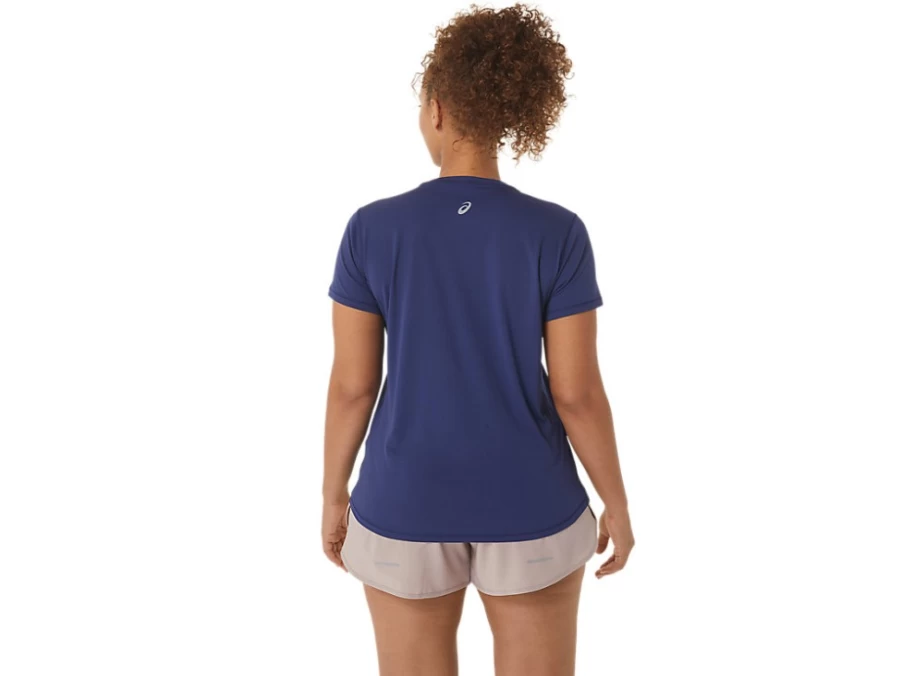 ASICS Women's Indigo Blue Nagino Graphic Run Short Sleeve Top