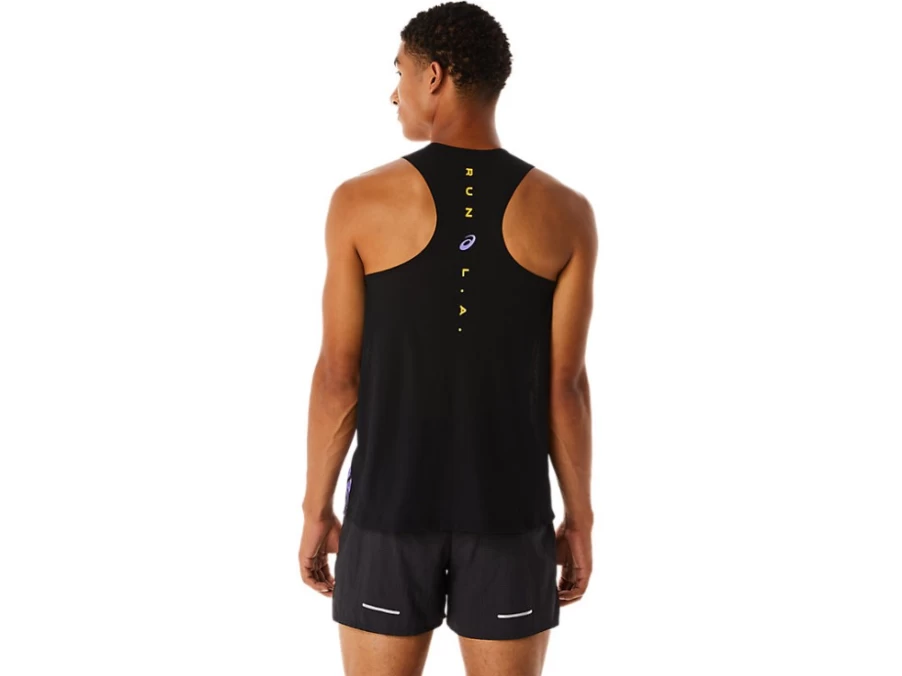 ASICS Men's Marathon Singlet - Light Orange/Orange Pop/Amethyst Running Shirt