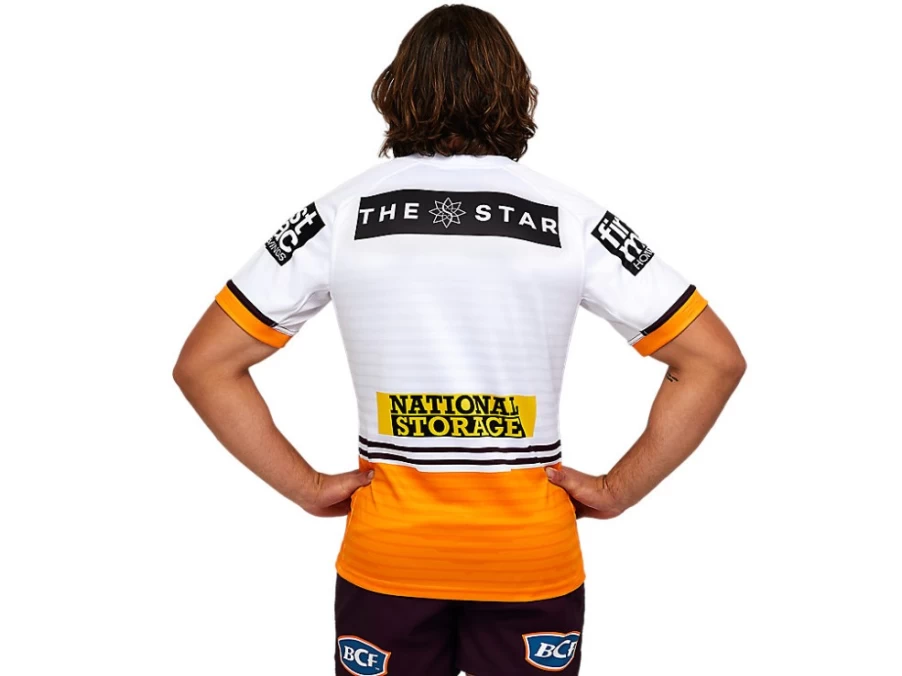 ASICS Men's Brisbane Broncos Away Replica Jersey - Brilliant White