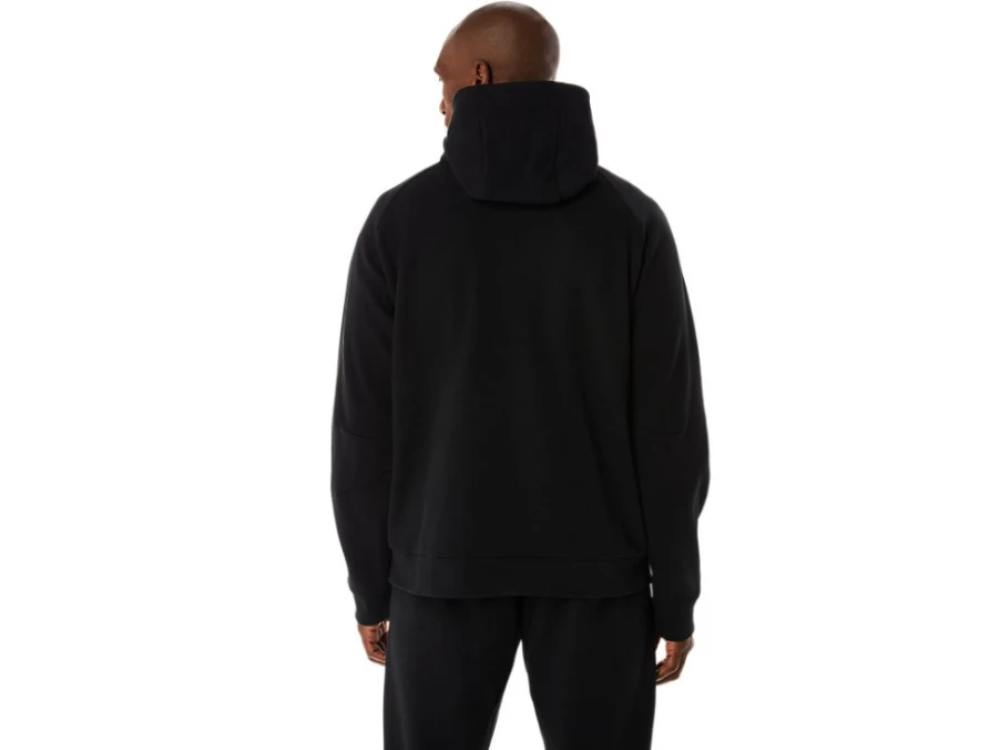 ASICS Men's Performance Black Mobility Knit Hoodie - Lightweight Stretchable Running Jacket