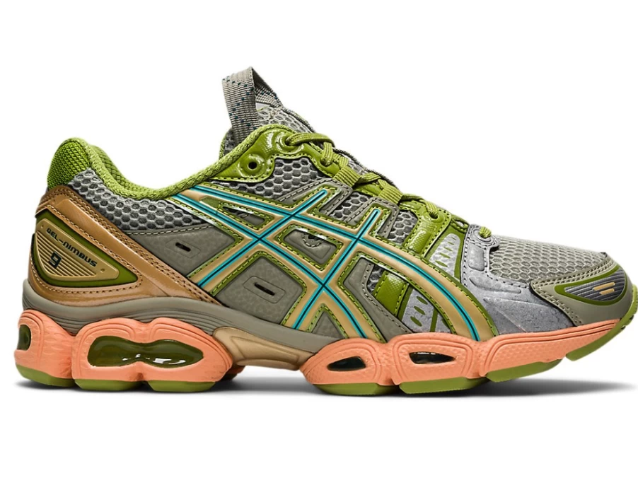 ASICS Women's Gel-Nimbus 9 Running Shoes in Abbey Stone/Champagne - UB3-S