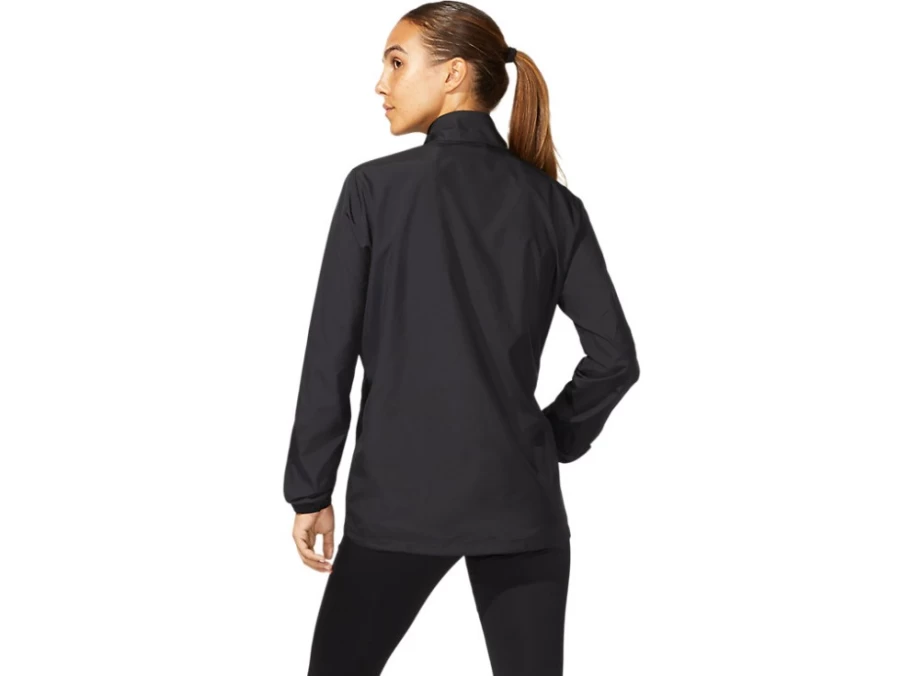 ASICS Women's Performance Black Silver Jacket – Lightweight Running Jacket