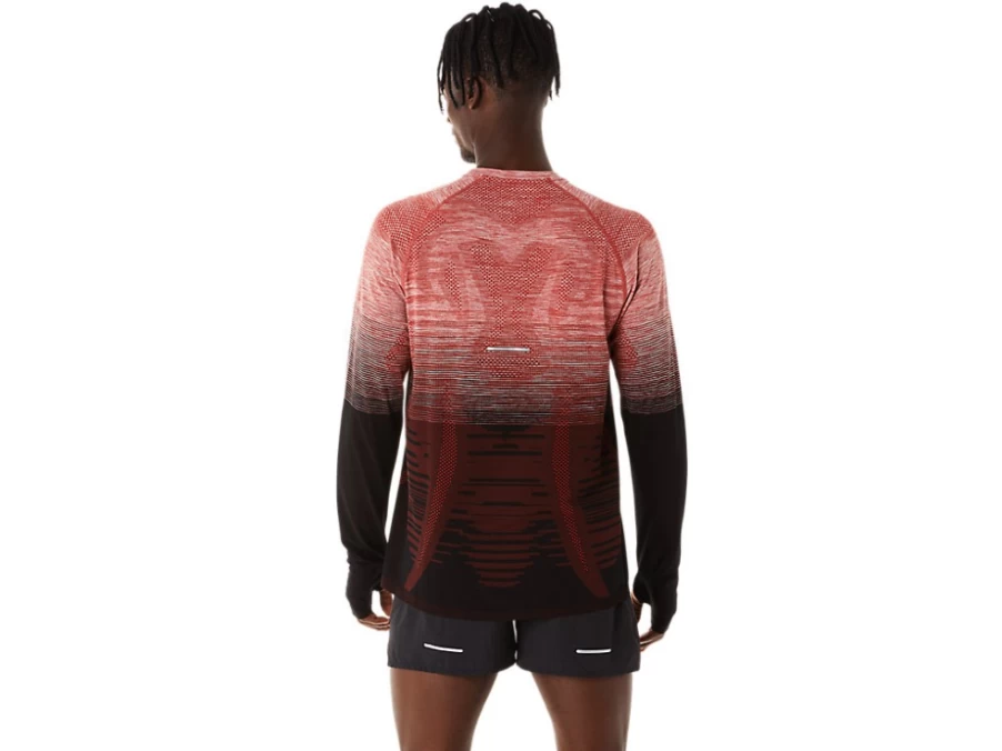 ASICS Men's Performance Black/Spice Latte Seamless Long Sleeve Top