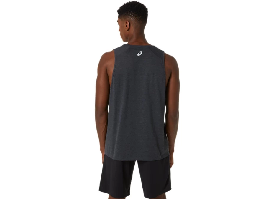 ASICS Men's Hex Graphic Cotton Blend Tank Top - Performance Black Heather