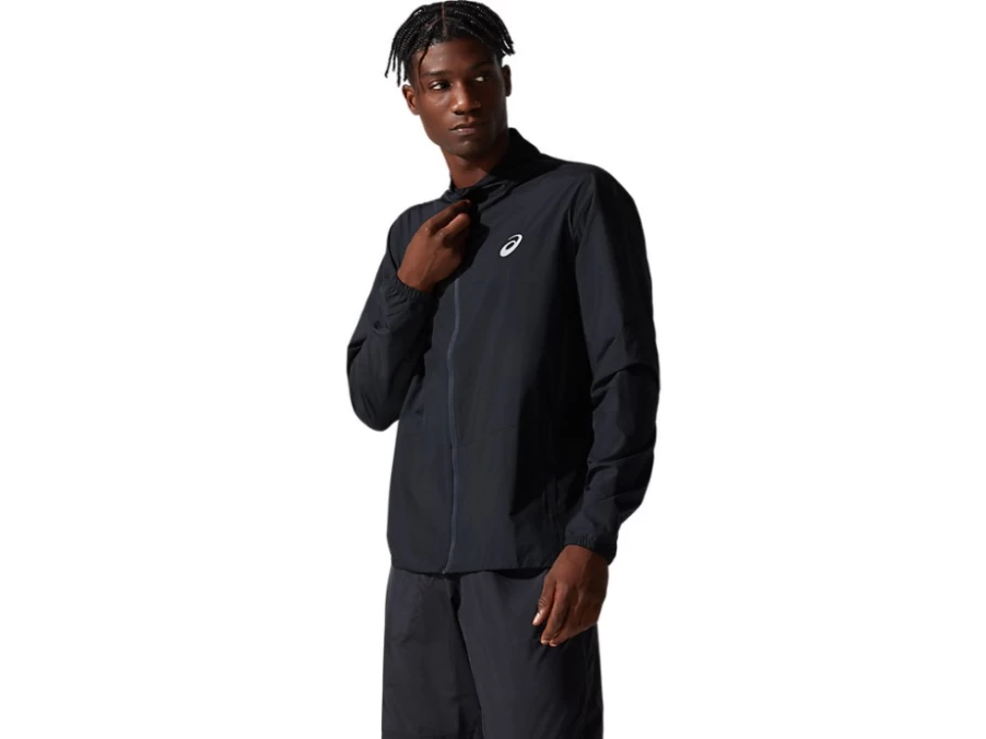 ASICS Men's Silver Jacket in Performance Black - Lightweight Running & Training Outerwear