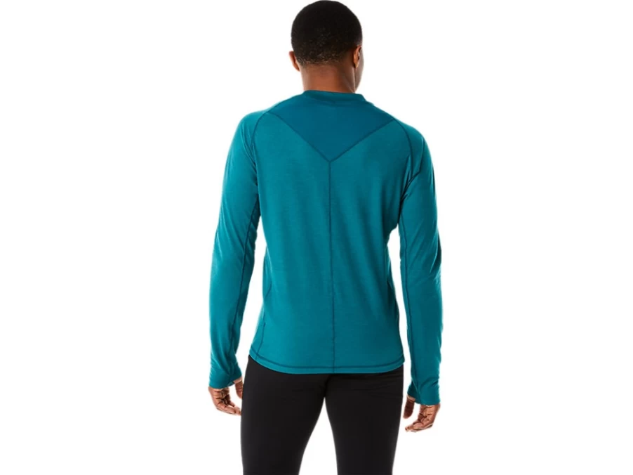 ASICS Men's Winter Run Long Sleeve Top in Velvet Pine - Thermal Running Shirt for Cold Weather
