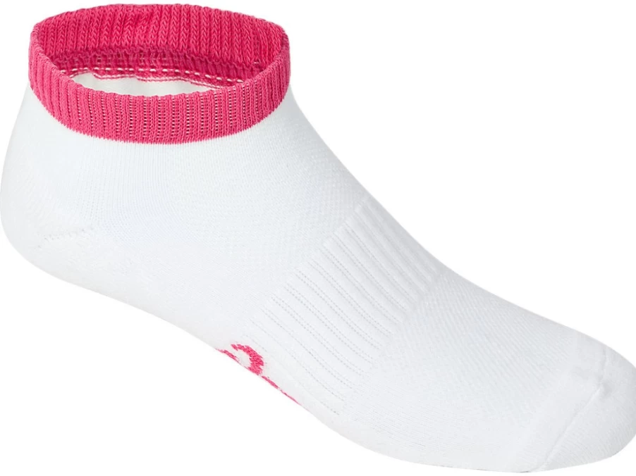 ASICS Men's Pace Low Socks - Brilliant White/Pink Cameo Athletic Running Socks