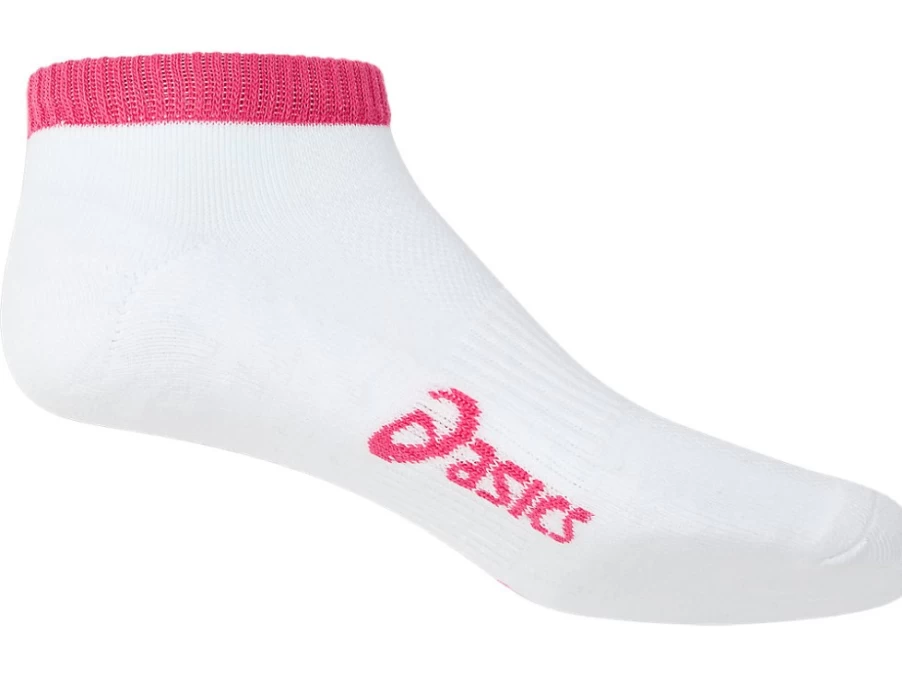 ASICS Men's Pace Low Socks - Brilliant White/Pink Cameo Athletic Running Socks