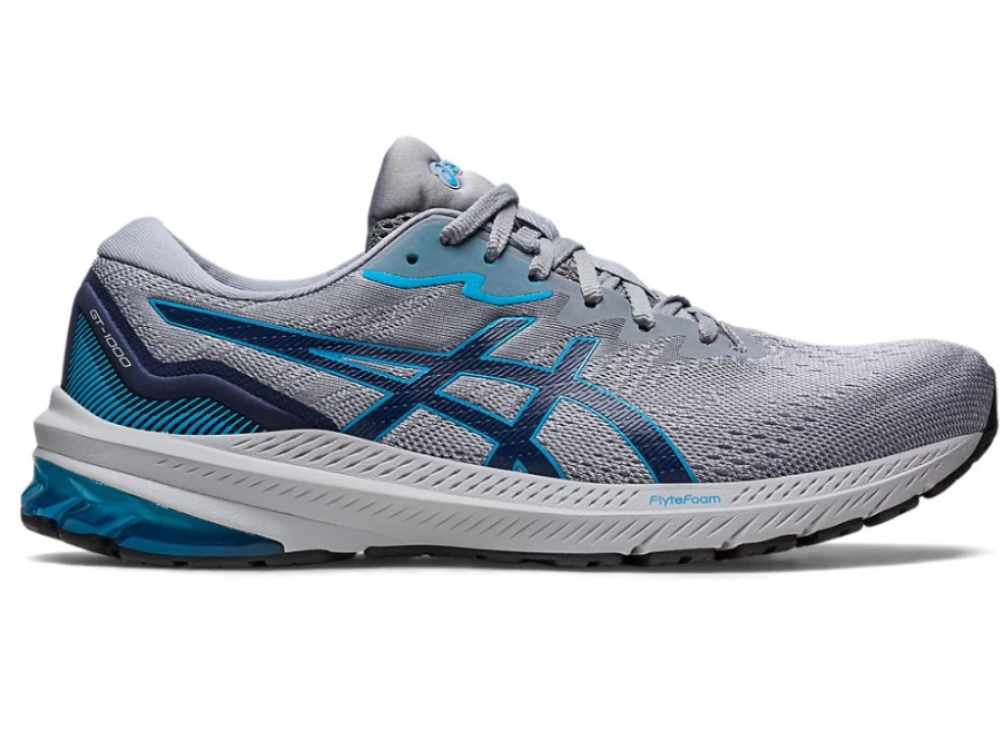 ASICS GT-1000 11 (2E Wide) Men's Running Shoes - Piedmont Grey/Indigo Blue