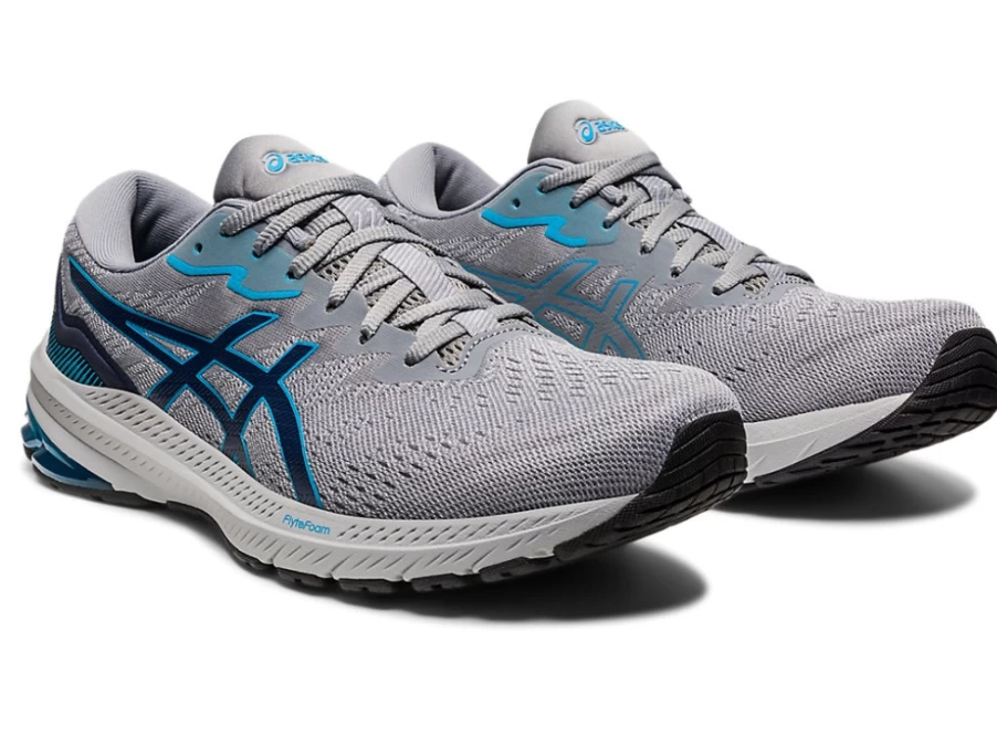 ASICS GT-1000 11 (2E Wide) Men's Running Shoes - Piedmont Grey/Indigo Blue