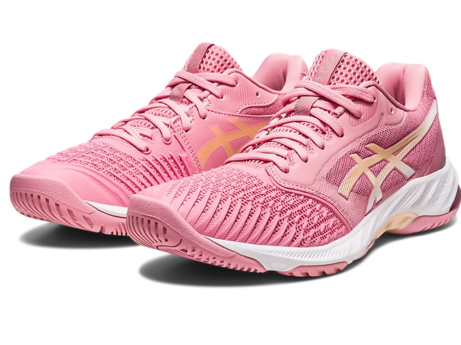 ASICS Women's Netburner Ballistic FF 3 Volleyball Shoes in Fruit Punch/Champagne