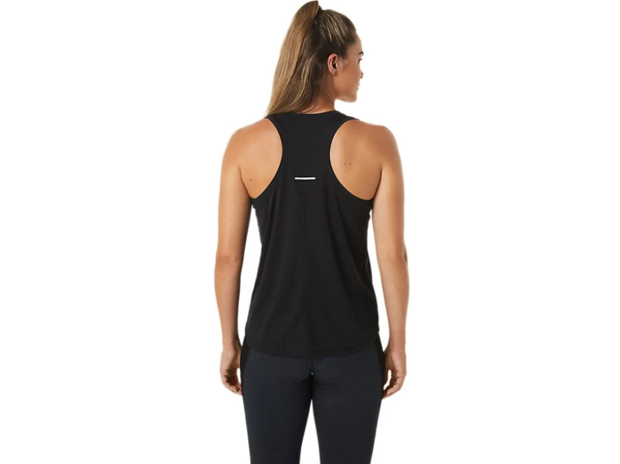ASICS Women's Race Tank Top - Performance Black/Charcoal Grey - Running & Athletic Sleeveless Shirt