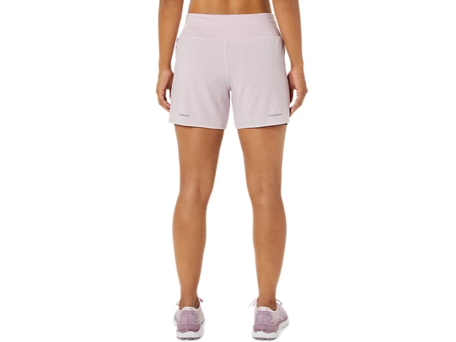 ASICS Women's Road 2-N-1 5.5 Inch Short in Barely Rose/Performance Black