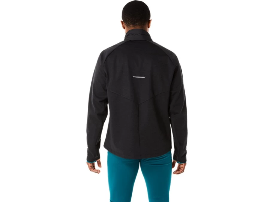 ASICS Men's Winter Run Jacket in Performance Black Heather - Lightweight & Water-Resistant for Cold Weather Running