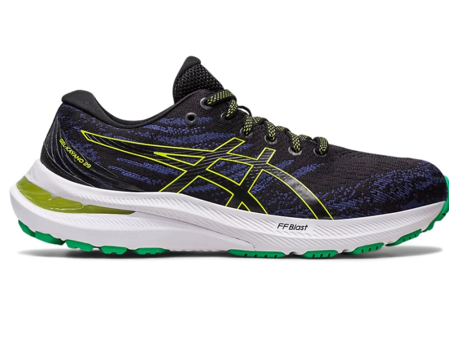 ASICS Gel-Kayano 29 GS Kids Running Shoes - Black/Lime Zest