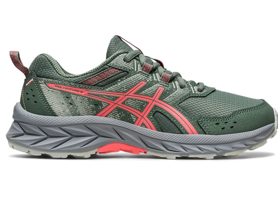 ASICS Kids Gel-Venture 9 GS Running Shoes in Ivy/Papaya - Lightweight Trail Sneakers for Children