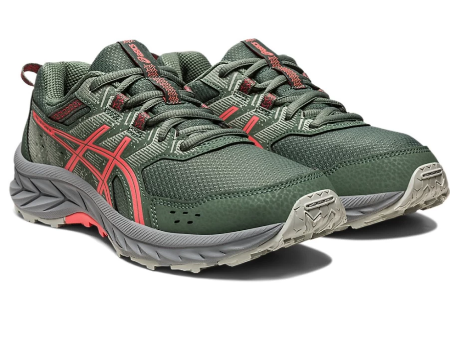ASICS Kids Gel-Venture 9 GS Running Shoes in Ivy/Papaya - Lightweight Trail Sneakers for Children