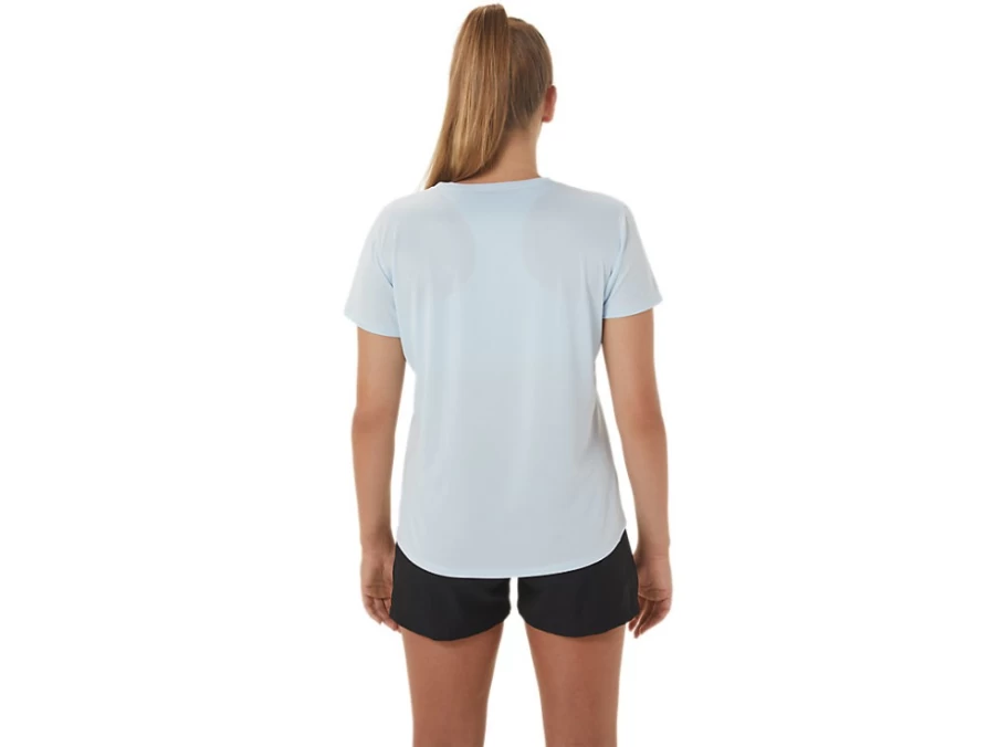 ASICS Women's Sky Blue Silver Short Sleeve Top