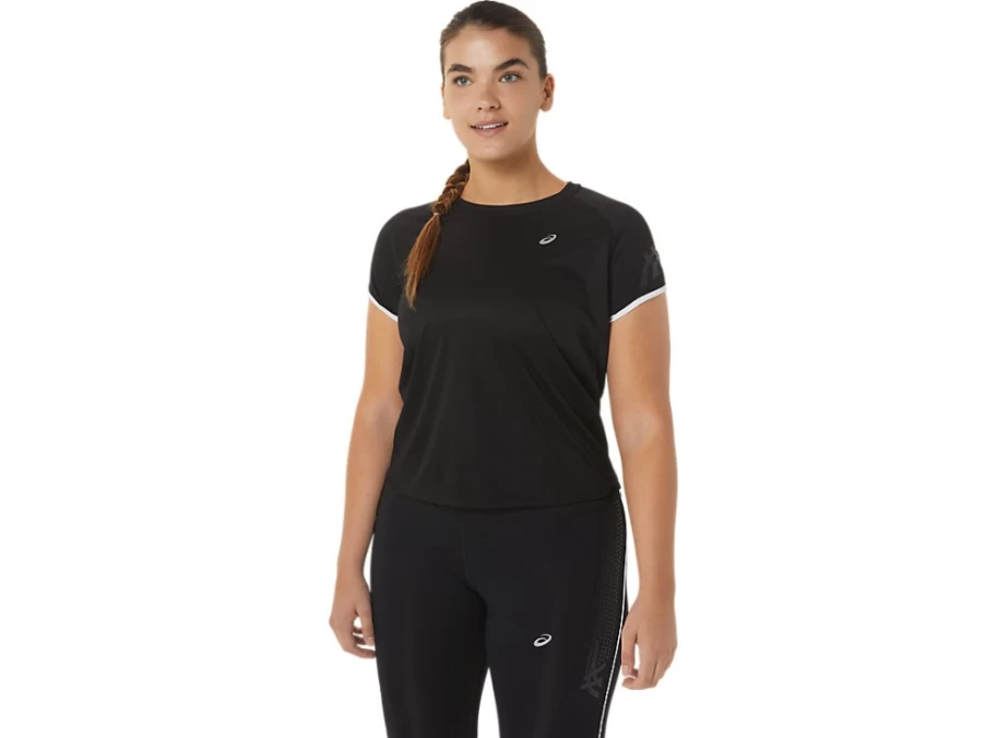 ASICS Women's Performance Black Icon Short Sleeve Top