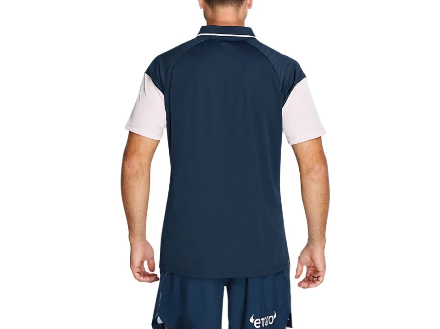 ASICS Men's French Blue Wallabies Training Polo Shirt for Rugby & Sports