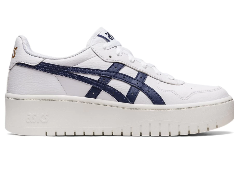 ASICS Women's S Platform Sneakers in White/Peacoat - Japan Inspired Design
