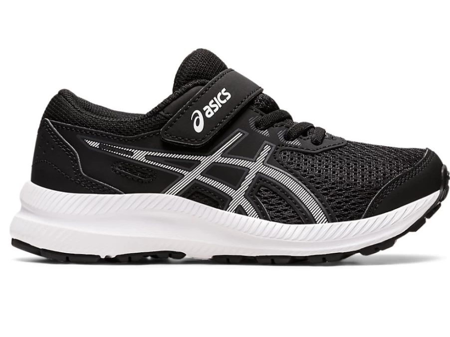 ASICS Kids Contend 8 Running Shoes - Black/White | Lightweight & Comfortable