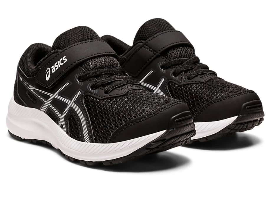 ASICS Kids Contend 8 Running Shoes - Black/White | Lightweight & Comfortable