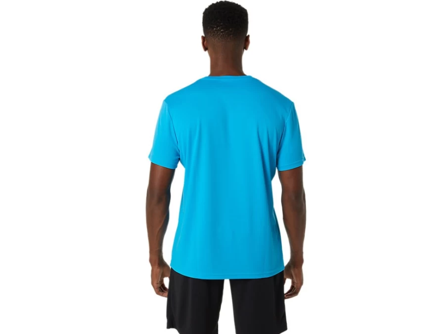 ASICS Men's Hex Graphic Dry Short Sleeve T-Shirt - Island Blue/Performance Black