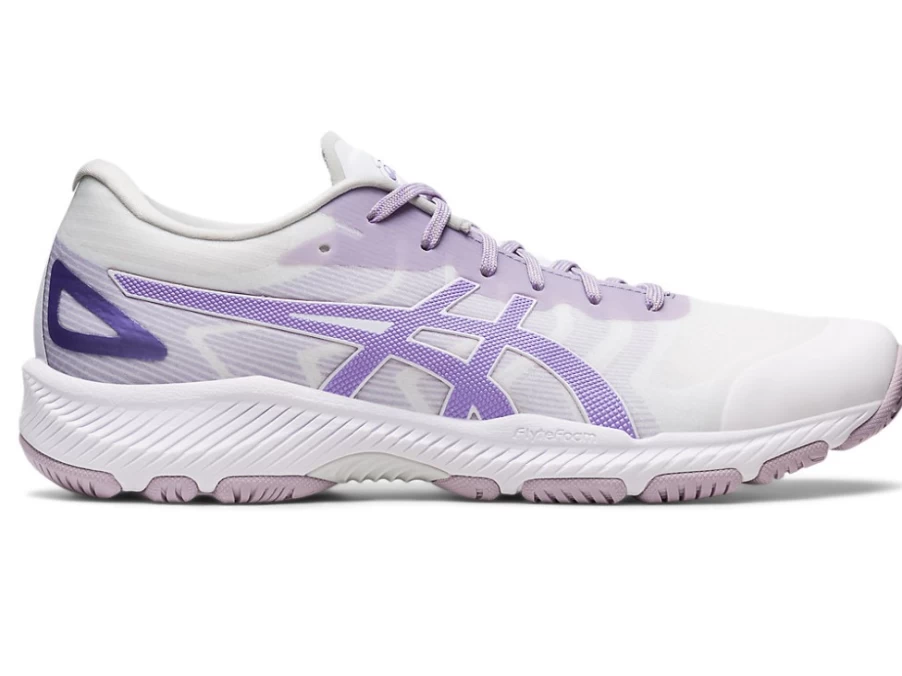 ASICS Women's Netburner Professional FF 3 Volleyball Shoes in White/Digital Violet
