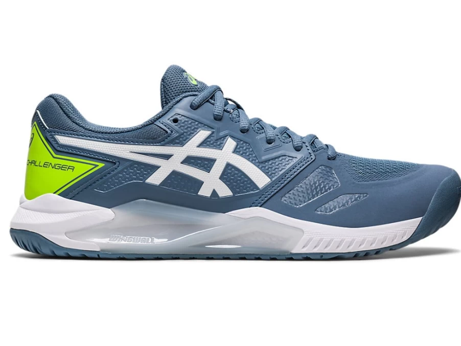 ASICS Men's Gel-Challenger 13 Hardcourt Tennis Shoes - Steel Blue/White