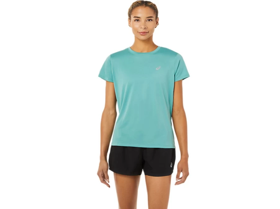 ASICS Women's Sage Green Silver Short Sleeve Top