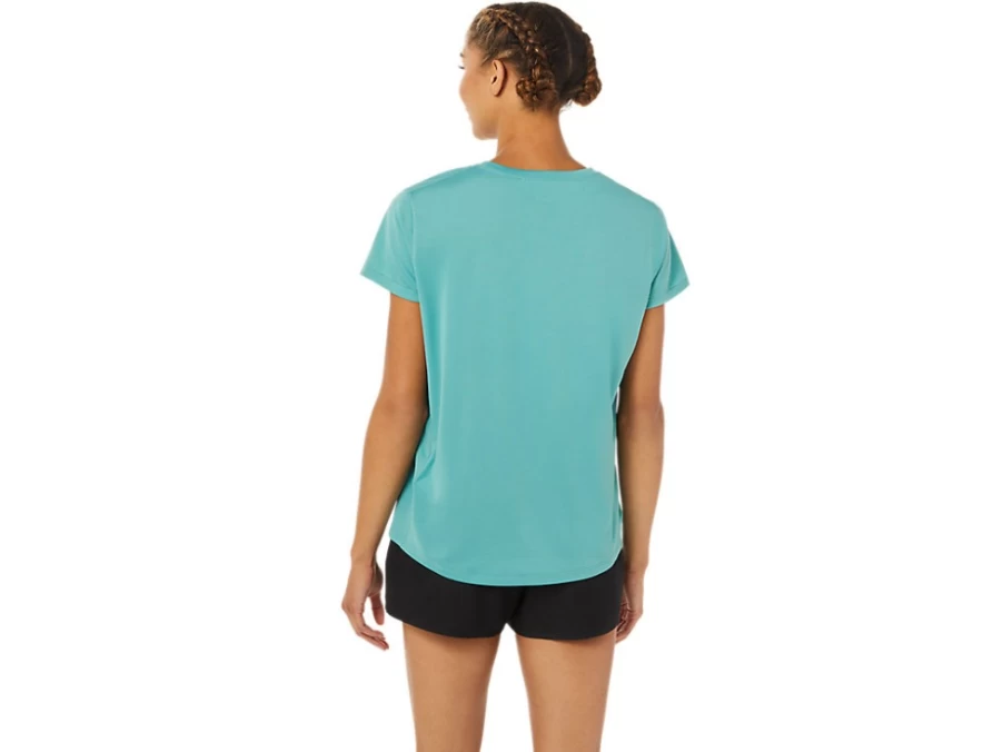 ASICS Women's Sage Green Silver Short Sleeve Top