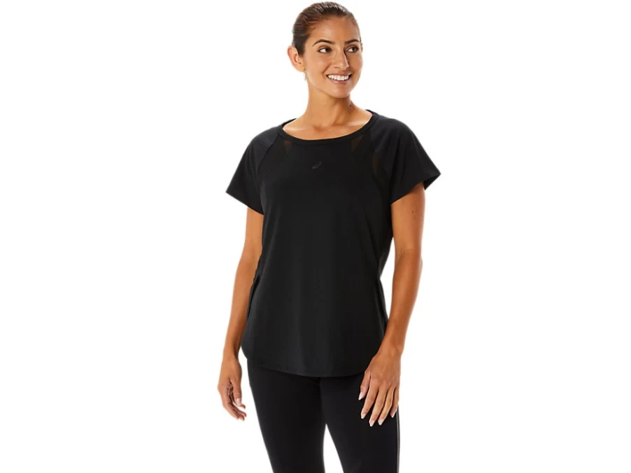 ASICS Women's Performance Black Breathable Short Sleeve Training Top