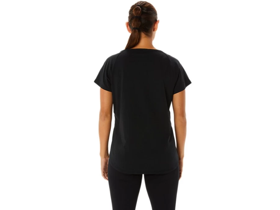 ASICS Women's Performance Black Breathable Short Sleeve Training Top