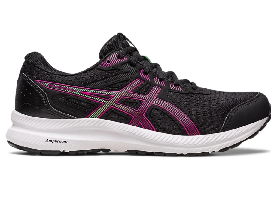 ASICS Women's Gel-Contend 8 Running Shoes in Black/Pink Rave - Lightweight Comfort for Daily Training