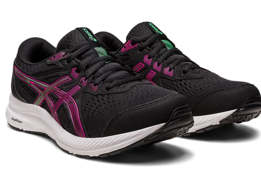 ASICS Women's Gel-Contend 8 Running Shoes in Black/Pink Rave - Lightweight Comfort for Daily Training