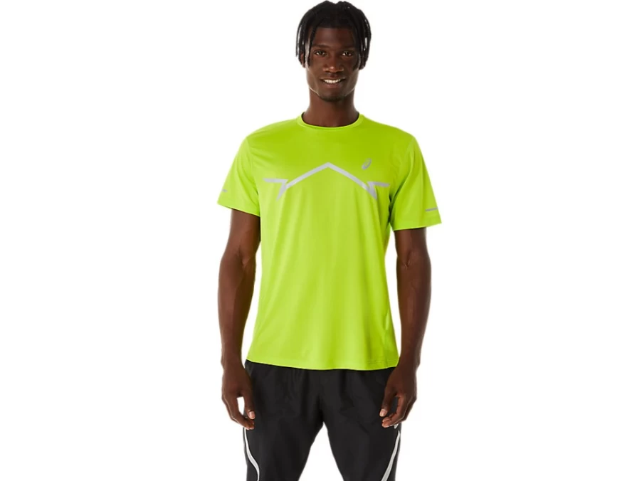 ASICS Men's Lite-Show Short Sleeve Top in Lime Zest - Moisture-Wicking Running Shirt