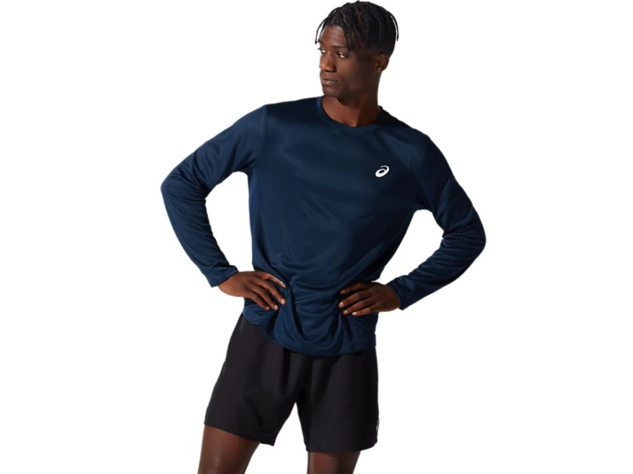 ASICS Men's French Blue Silver Long Sleeve Performance Top