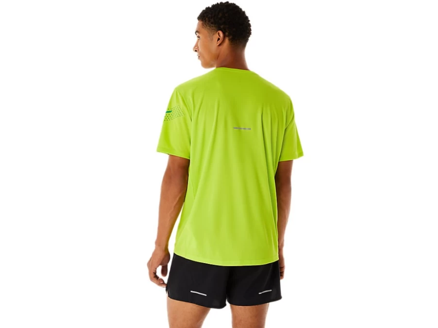 ASICS Men's Icon Short Sleeve T-Shirt in Lime Zest & Cilantro Color
