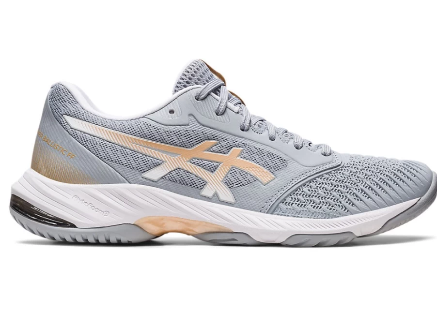 ASICS Women's Netburner Ballistic FF 3 Indoor Court Shoes in Piedmont Grey/Champagne