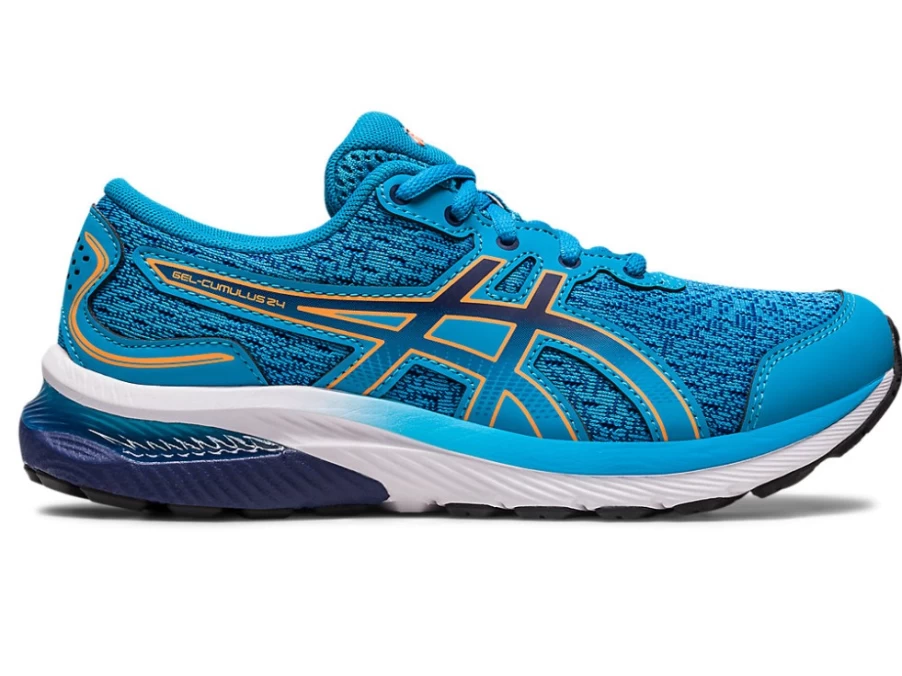 ASICS Kids Gel-Cumulus 24 GS Running Shoes - Island Blue/Sun Peach