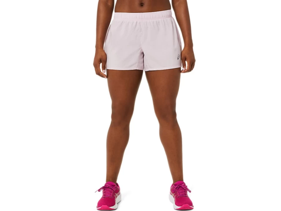 ASICS Women's Barely Rose Silver 4 Inch Shorts - Lightweight Running Shorts