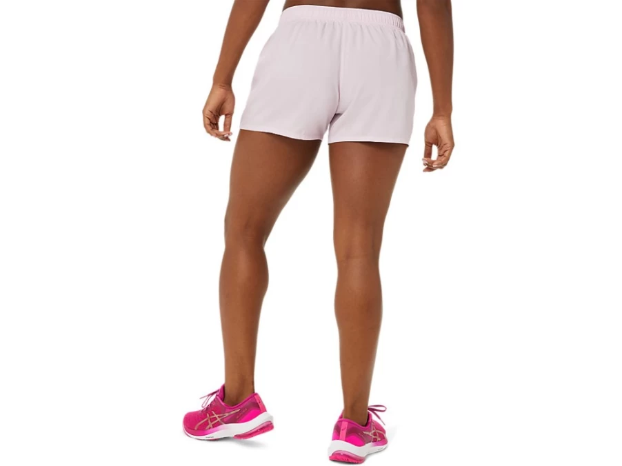 ASICS Women's Barely Rose Silver 4 Inch Shorts - Lightweight Running Shorts