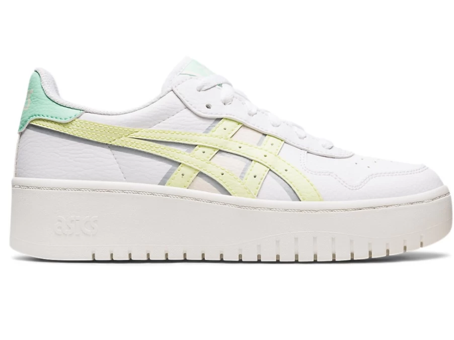 ASICS Women's S Platform Sneakers in White/Huddle Yellow - Japan Inspired Design