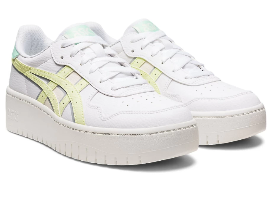 ASICS Women's S Platform Sneakers in White/Huddle Yellow - Japan Inspired Design