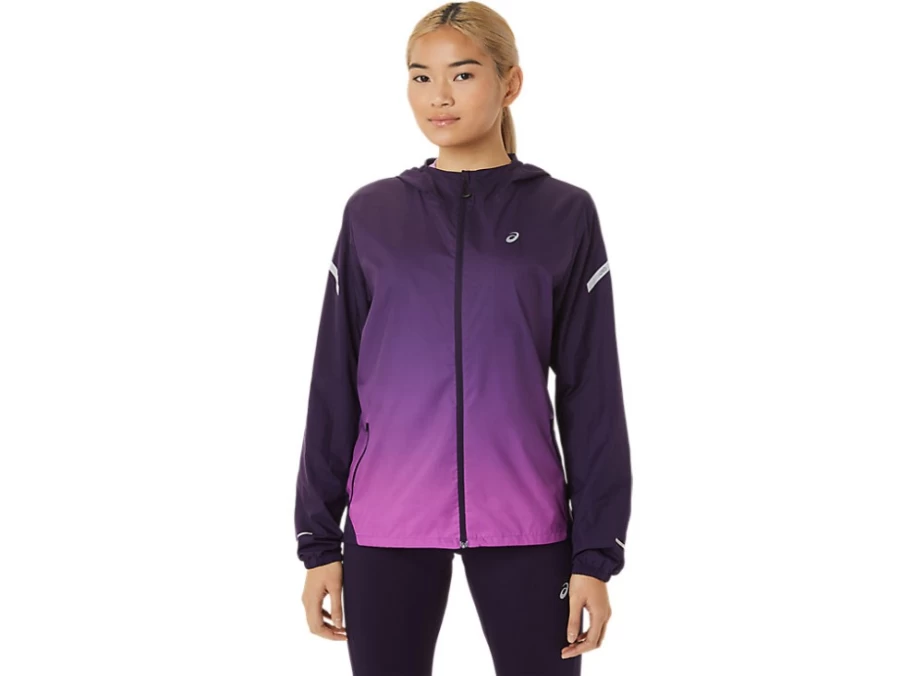 ASICS Women's Lite-Show Jacket in Night Shade/Orchid - Reflective Running Jacket